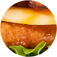 Close up of Colby Jack Cheese and chicken filet