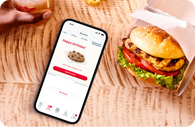 chicken sandwich and app